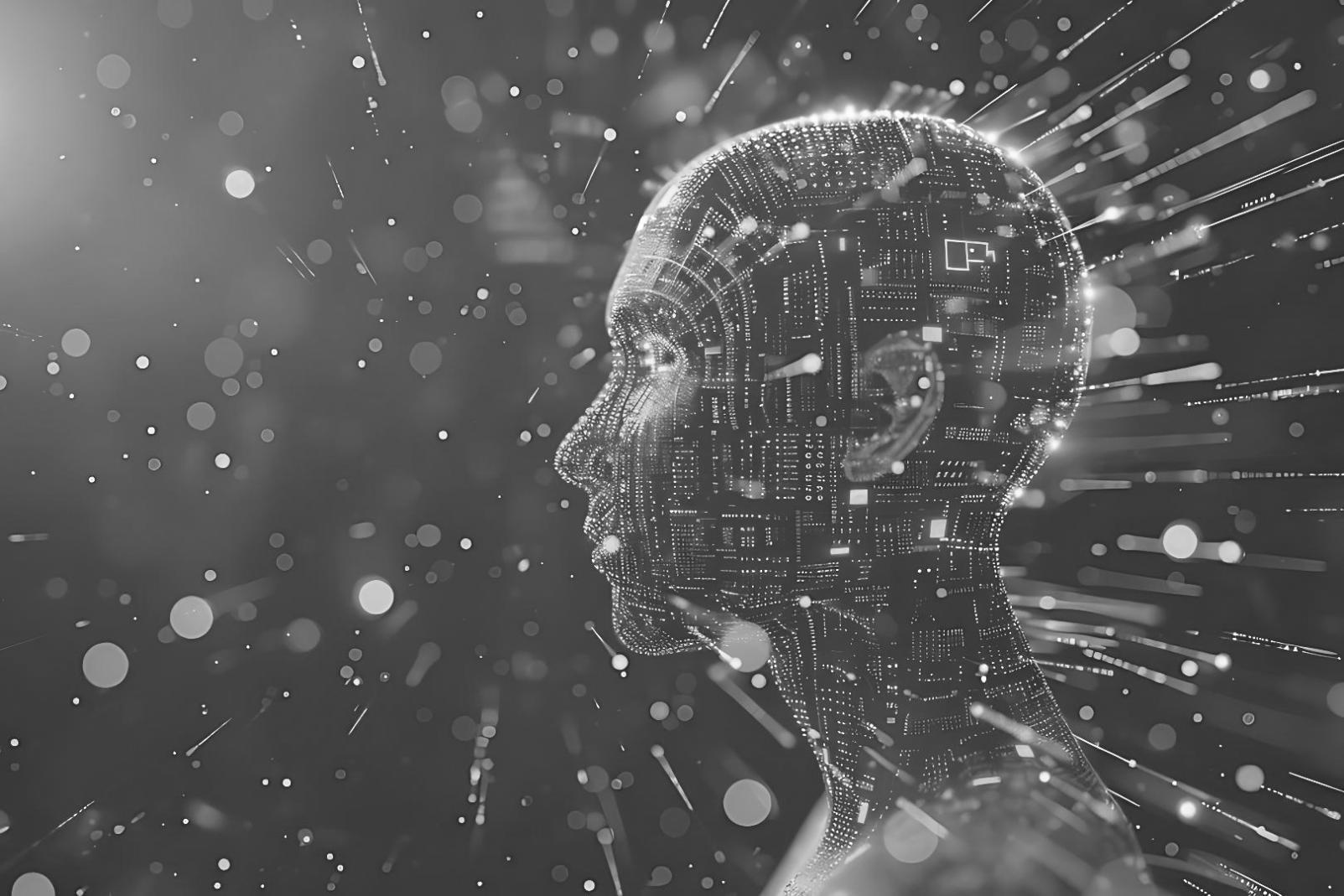 Ambiente di lavoro moderno con schermi che mostrano codice e visualizzazioni di dati
